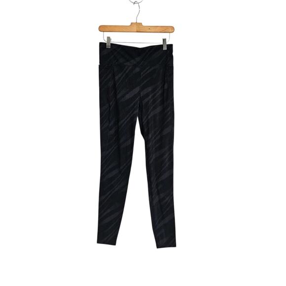 Sweaty Betty Zero Gravity Black & Gray Print Full Length Leggings Size 8/10 - Picture 1 of 7